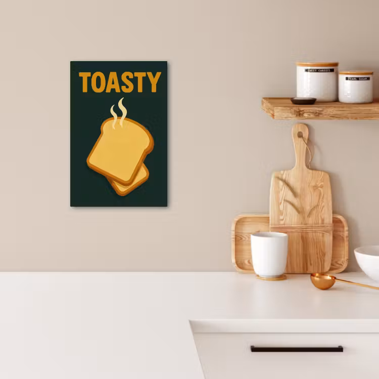 Tableau sur toile - Pain - Toast - Vert - Minimaliste — 4