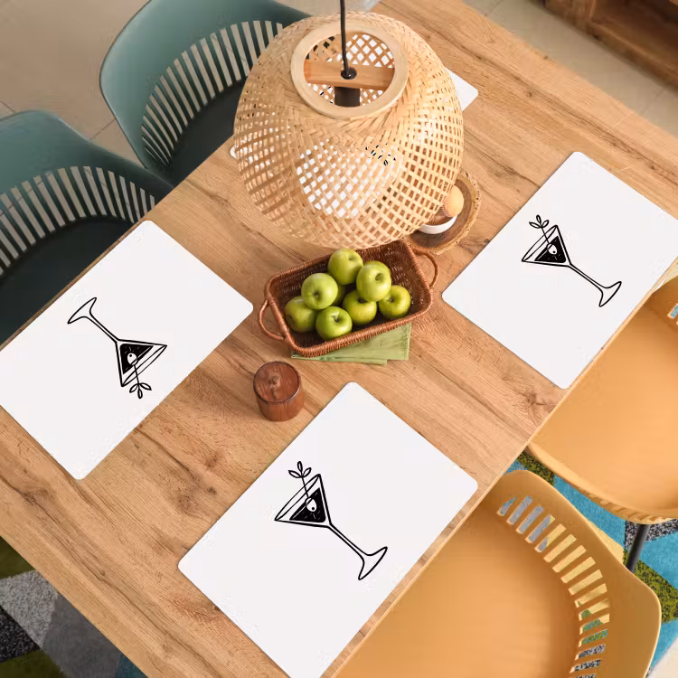 Sets de table - Cocktail - Verre - Olive - Minimaliste — 3