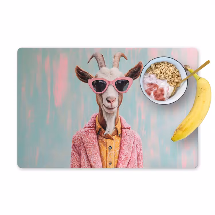 Sets de table en vinyle - Lunettes de soleil - Pink - Goat - Hearing — 1