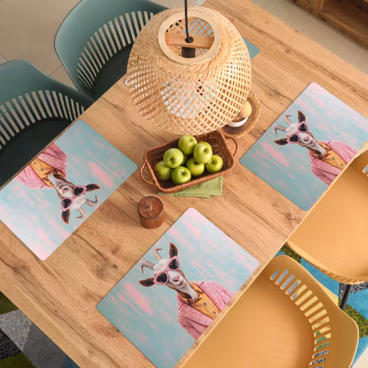 Sets de table en vinyle - Lunettes de soleil - Pink - Goat - Hearing — 3