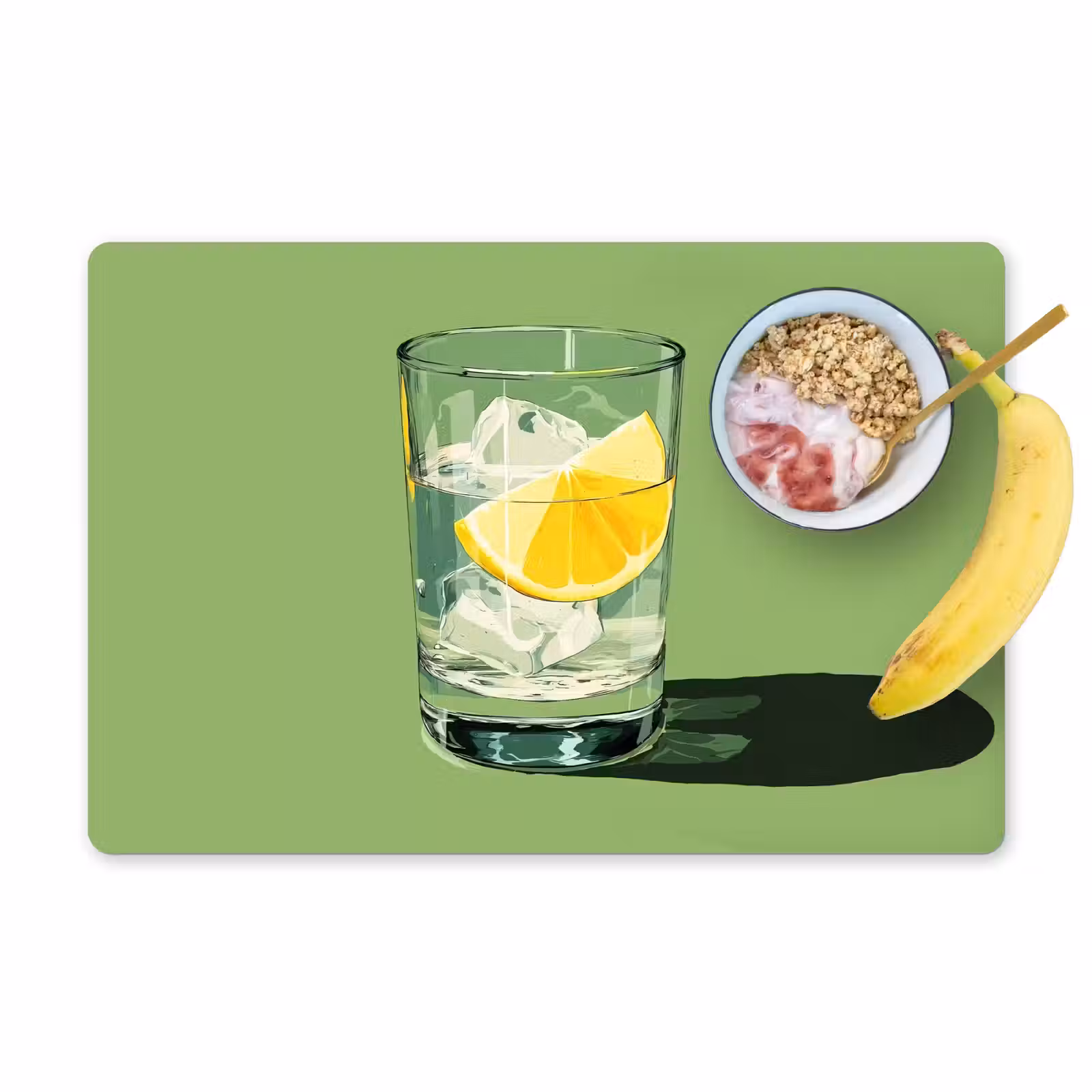 Sets de table - Verre - Citron - Glaçons - Vert — 1