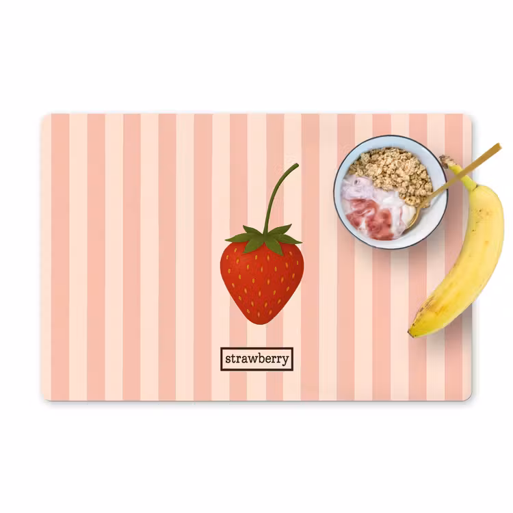 Sets de table - Fraise - Rayures - Minimaliste - Rouge — 1