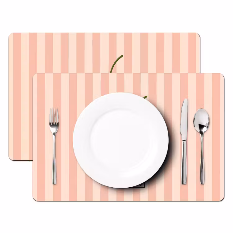 Sets de table - Fraise - Rayures - Minimaliste - Rouge — 2