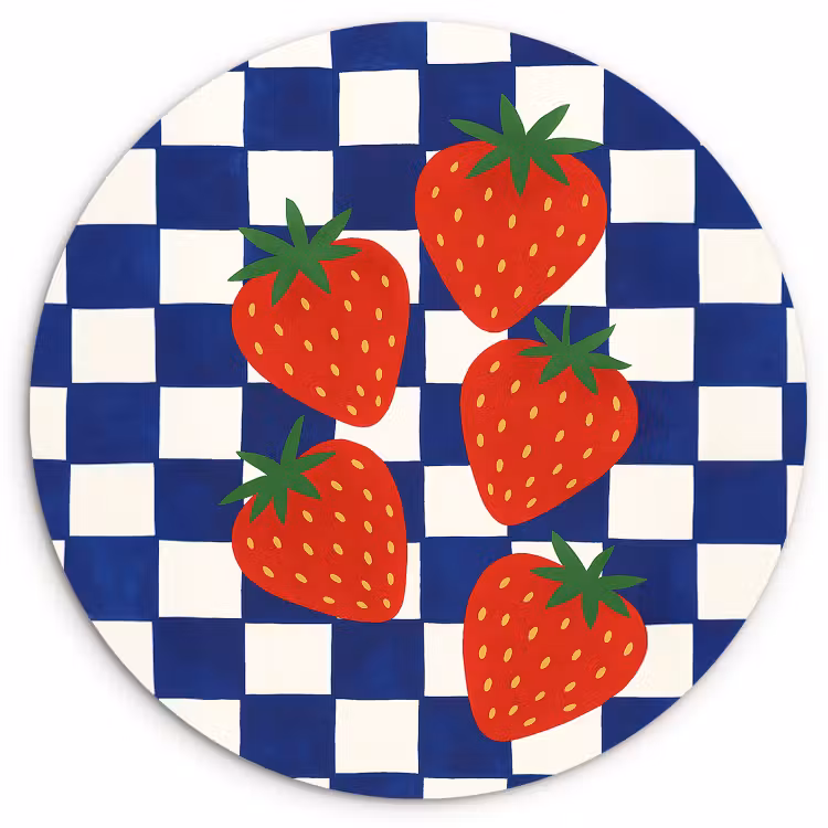 Tableau rond - Bloqué - Bleu - Fraise — 2