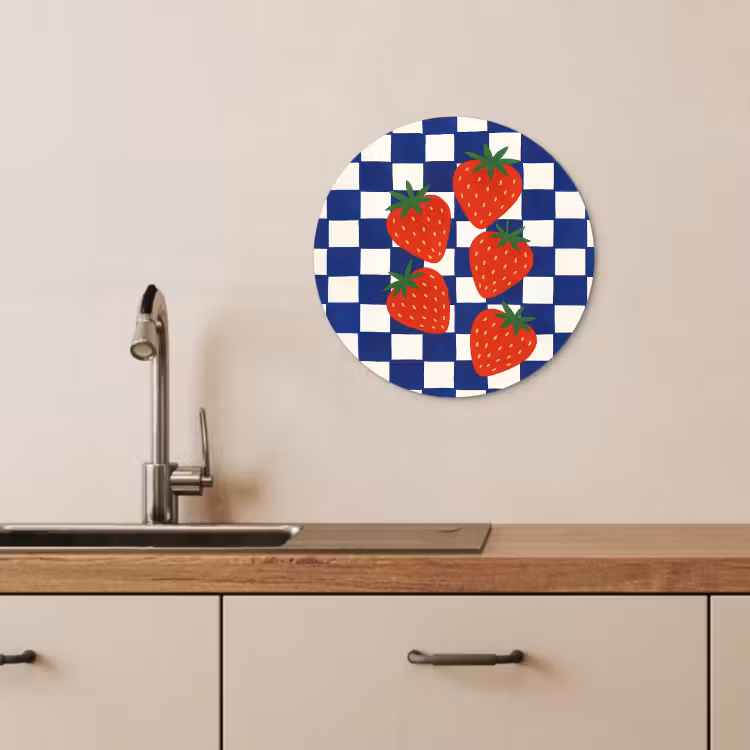Tableau rond - Bloqué - Bleu - Fraise — 3