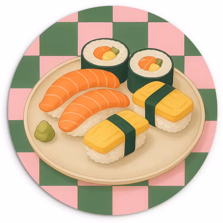 Tableau rond - Sushi - Assiette - Bloquée - Verte — 3