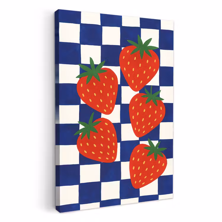 Tableau sur toile - Bloqué - Bleu - Fraise — 1
