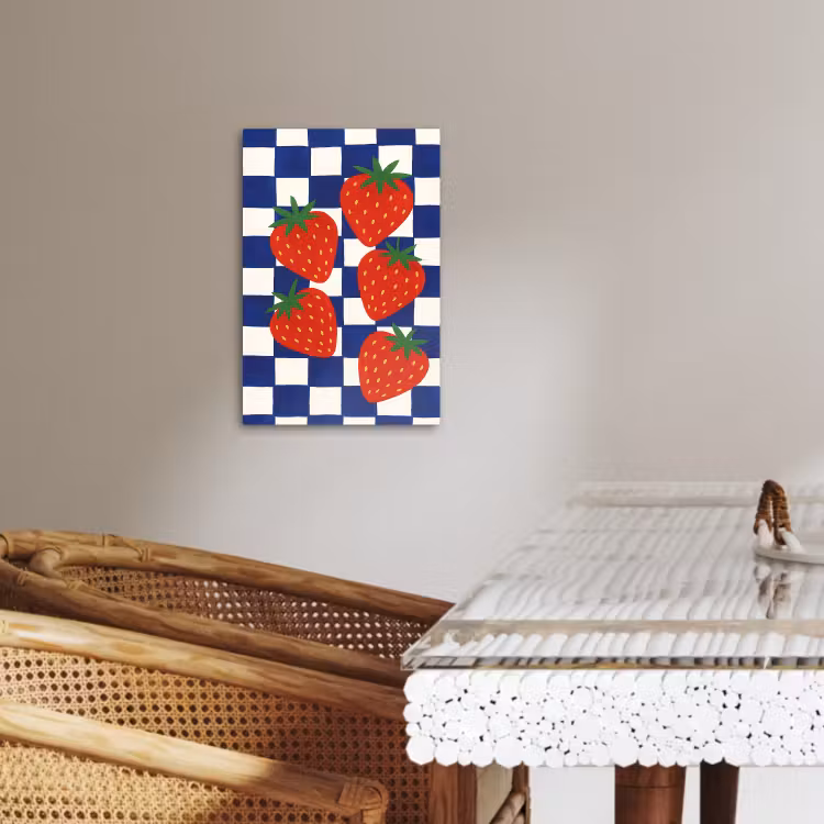 Tableau sur toile - Bloqué - Bleu - Fraise — 3