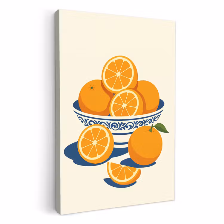 Tableau sur toile - Bol - Minimaliste - Orange - Oranges — 1