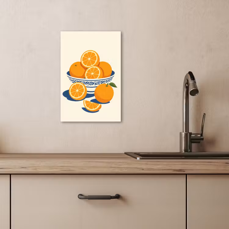 Tableau sur toile - Bol - Minimaliste - Orange - Oranges — 2