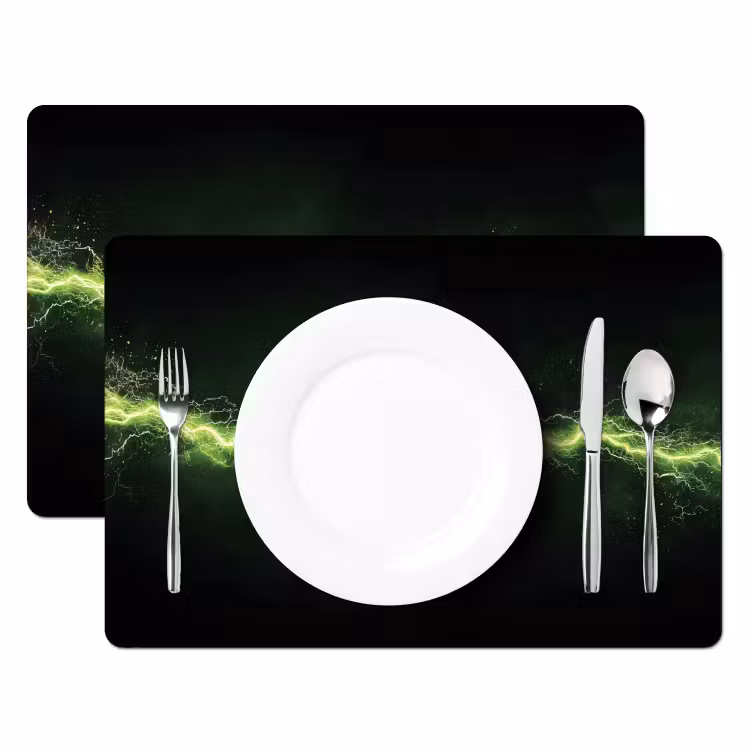 Sets de table - Électricité - Ligne - Étincelles - Vert — 2