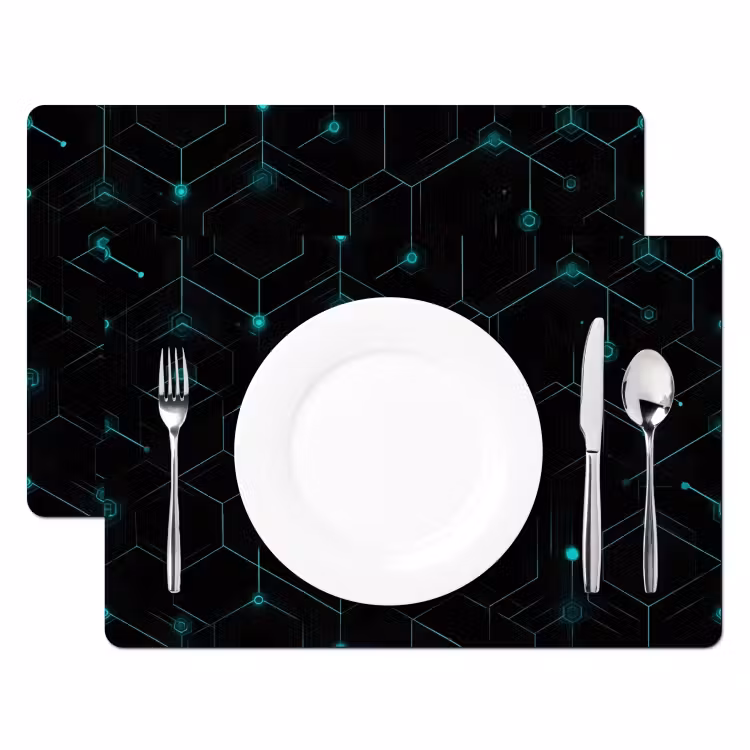 Sets de table - Maille - Bleu - Points - Motif — 2