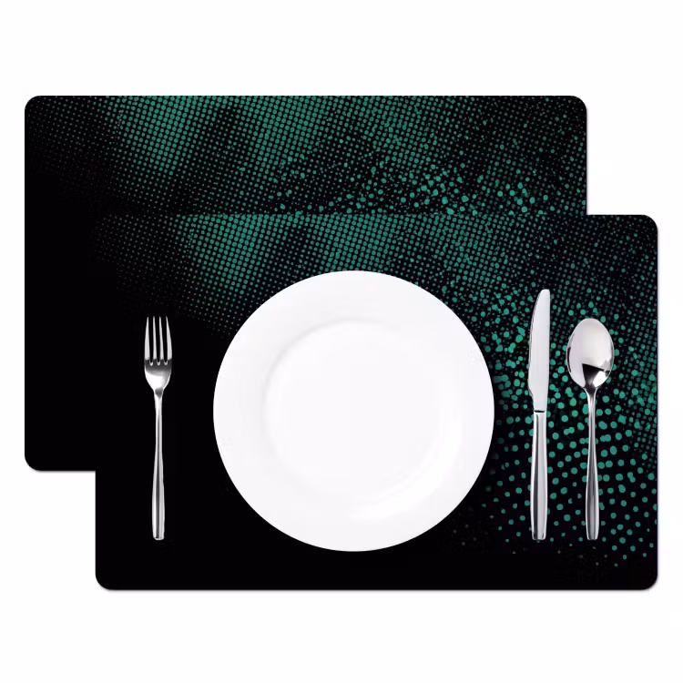 Sets de table - Points - Vert - Flou — 2
