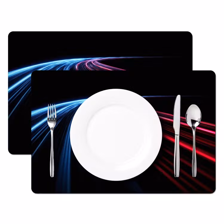 Sets de table - Rayures - Courbes - Bleu — 2