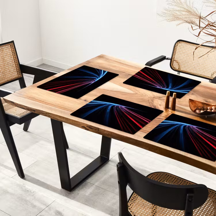 Sets de table - Rayures - Courbes - Bleu — 4