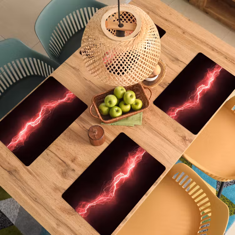 Sets de table - Rouge - Électricité - Énergie - Ligne — 3