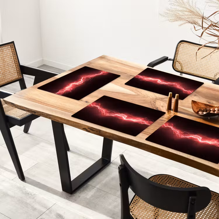 Sets de table - Rouge - Électricité - Énergie - Ligne — 4