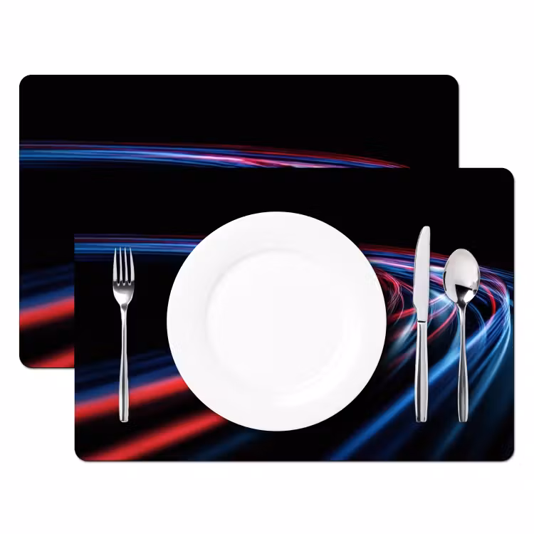 Sets de table - Bandes claires - Ondulé - Rouge — 2