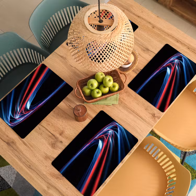 Sets de table - Bandes claires - Ondulé - Rouge — 3