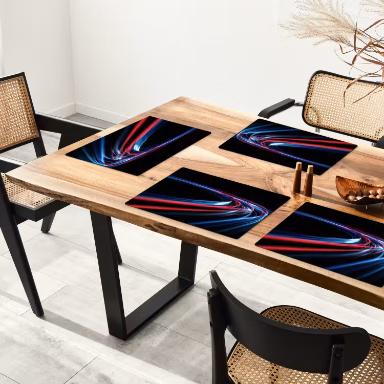 Sets de table - Bandes claires - Ondulé - Rouge — 4