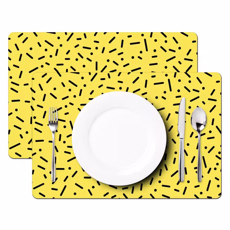 Sets de table - Points - Rayures - Jaune — 2