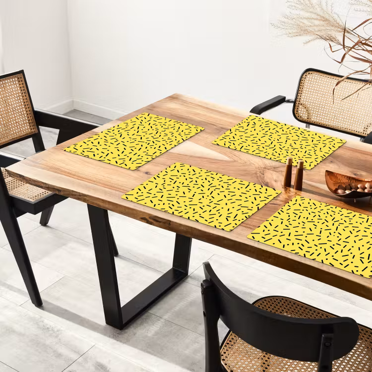 Sets de table - Points - Rayures - Jaune — 4