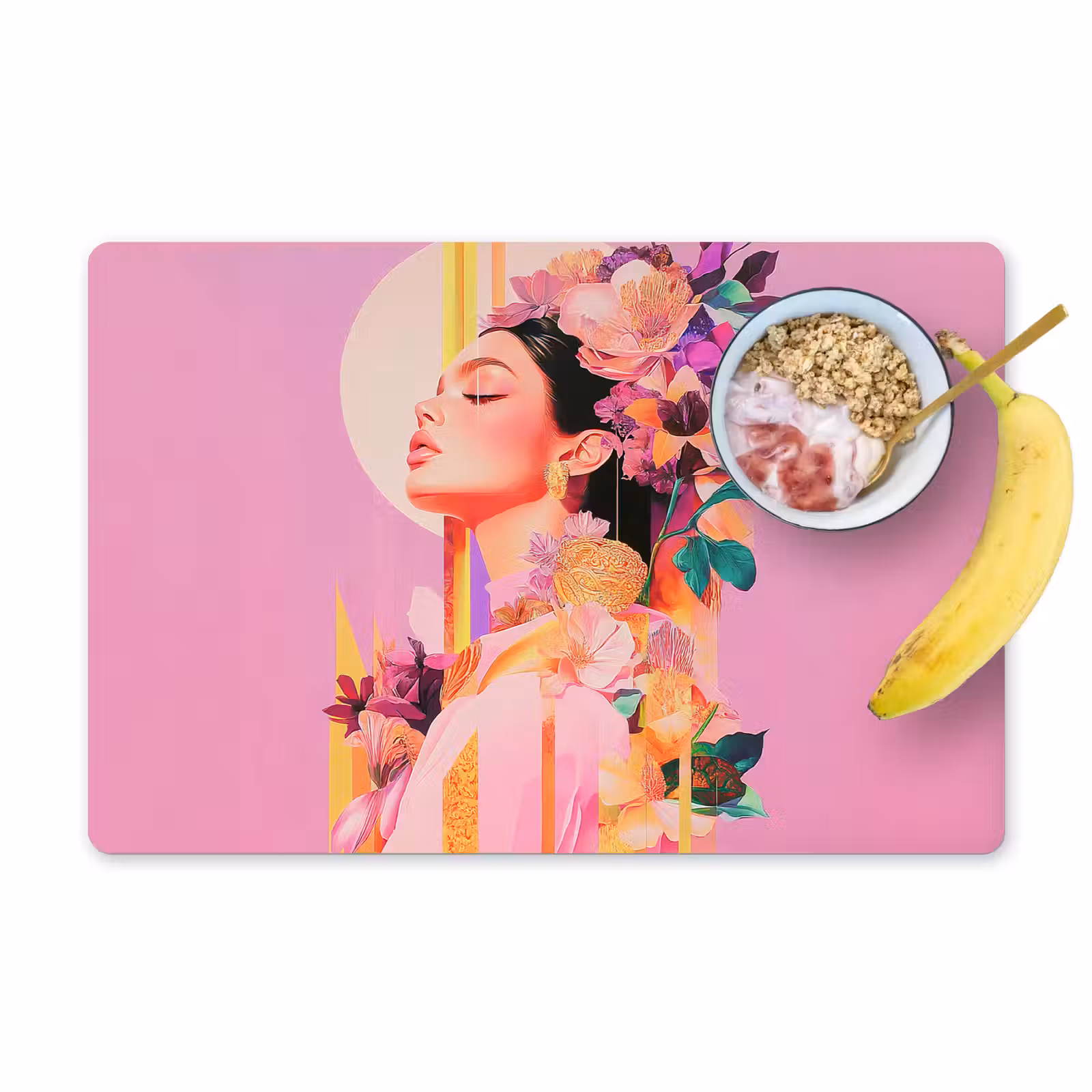 Sets de table en vinyle - Femme - Fleurs - Violet - Abstrait — 1