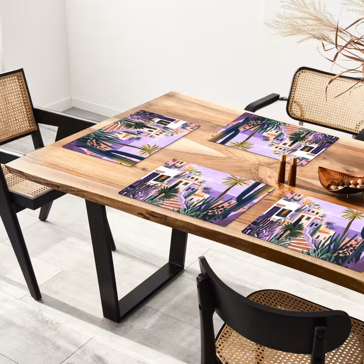 Sets de table en vinyle - Maisons - Minimaliste - Palmiers - Littoral — 4