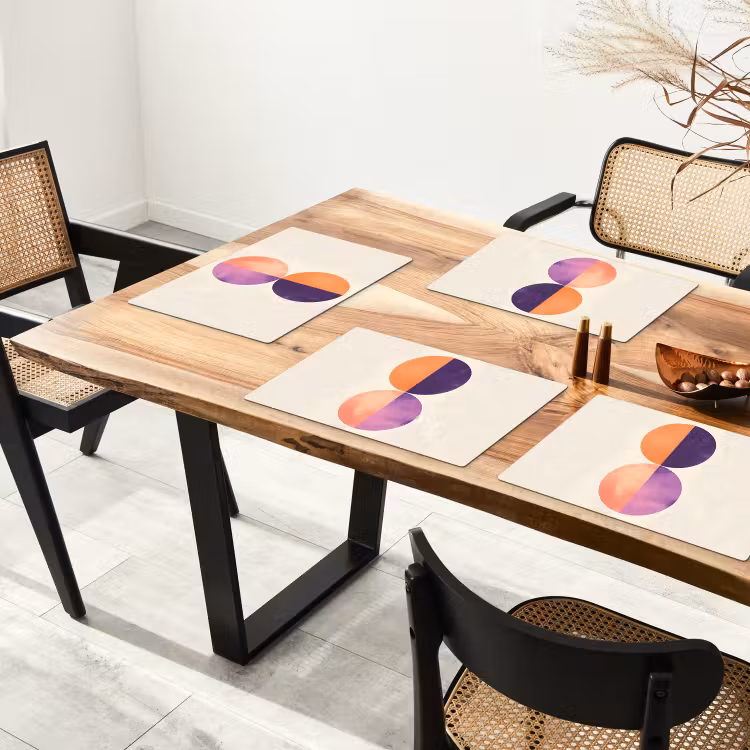 Sets de table en vinyle - Abstrait - Cercles - Violet — 4
