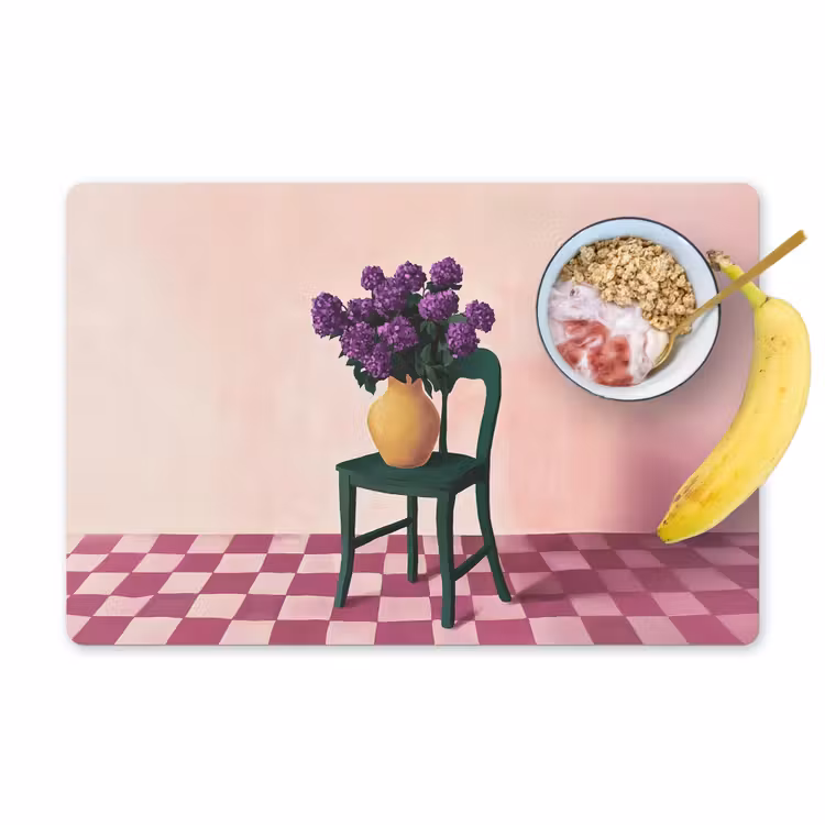 Sets de table en vinyle - Chaise - Vase - Fleurs - Bloqué — 1