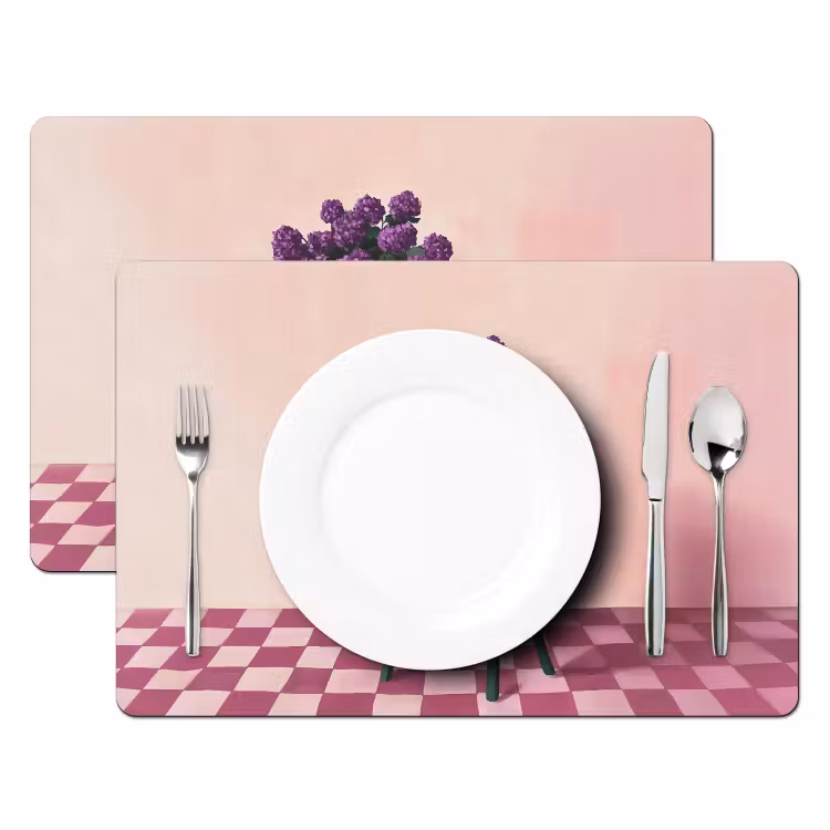 Sets de table en vinyle - Chaise - Vase - Fleurs - Bloqué — 2