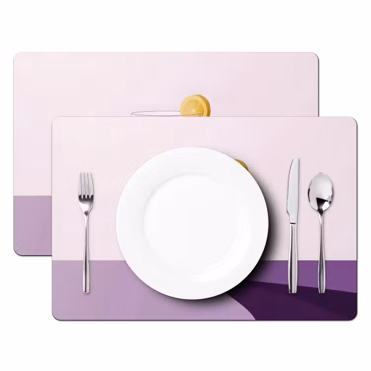 Sets de table en vinyle - Cocktail - Violet - Minimaliste - Citron — 2