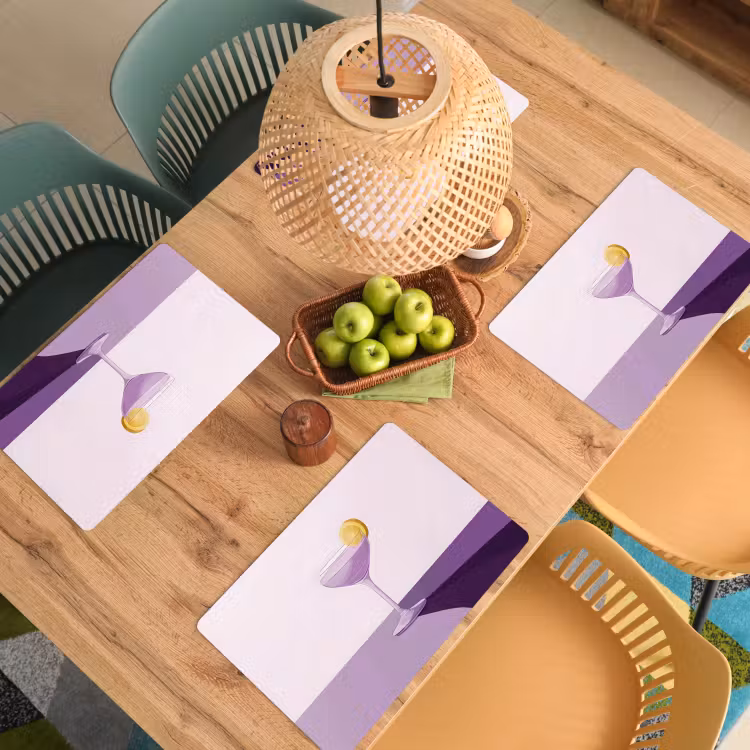 Sets de table en vinyle - Cocktail - Violet - Minimaliste - Citron — 3