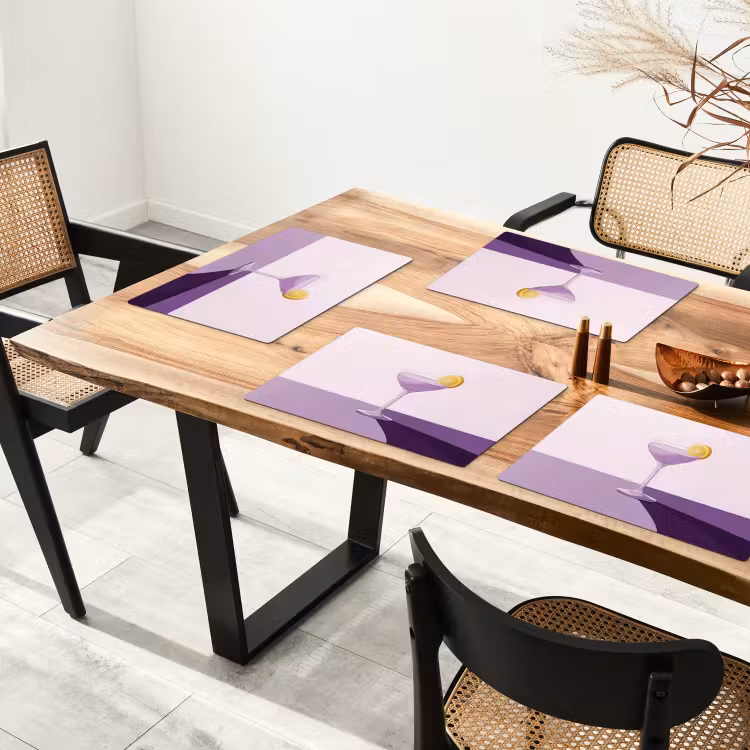 Sets de table en vinyle - Cocktail - Violet - Minimaliste - Citron — 4
