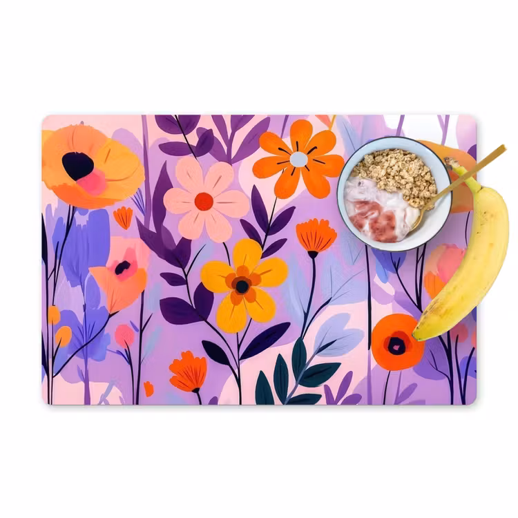 Sets de table en vinyle - Fleurs - colorées - Feuilles — 1