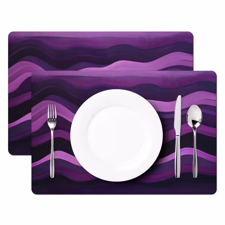 Sets de table en vinyle - Lignes - Vagues - Violet - Abstrait — 2