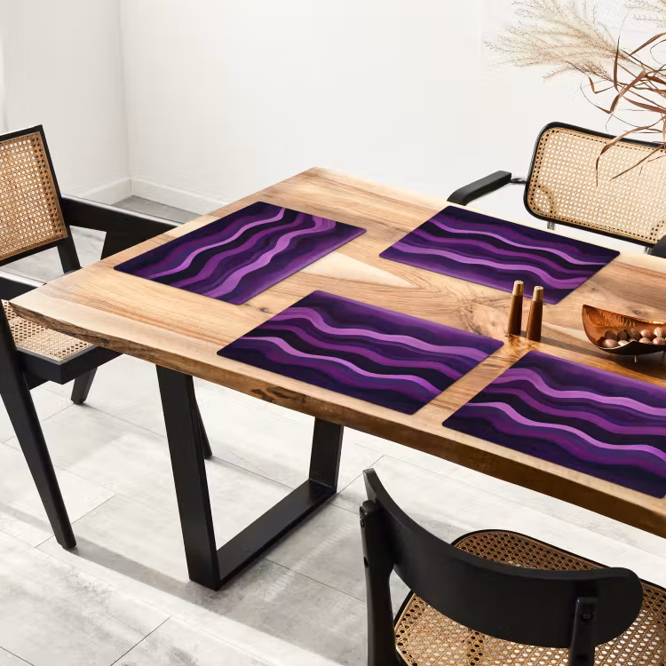 Sets de table en vinyle - Lignes - Vagues - Violet - Abstrait — 4