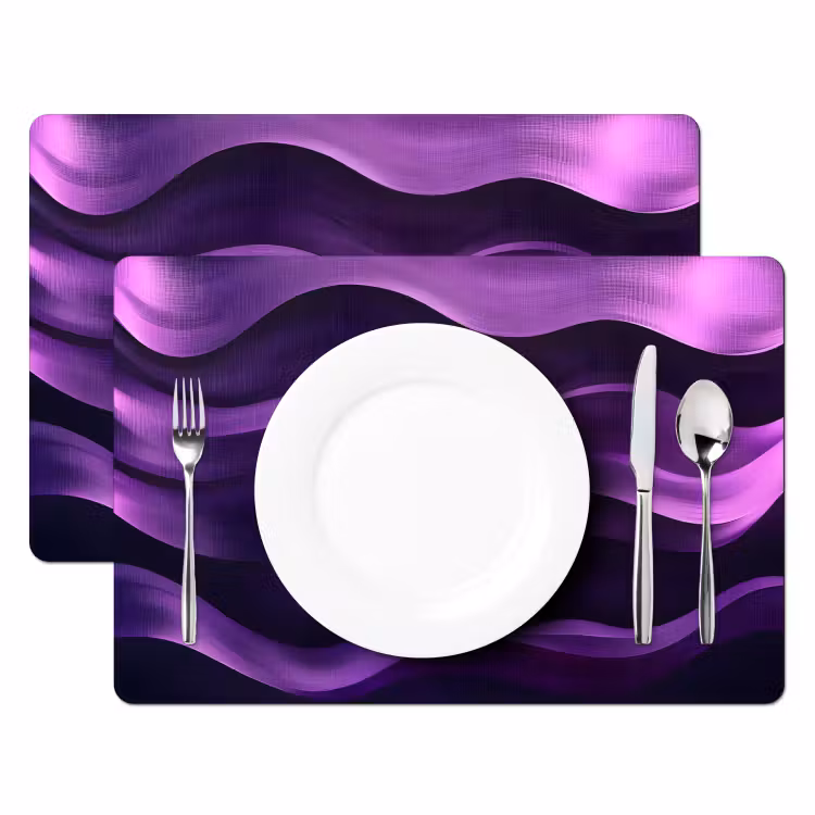Sets de table en vinyle - Vagues - Abstrait - Violet — 2