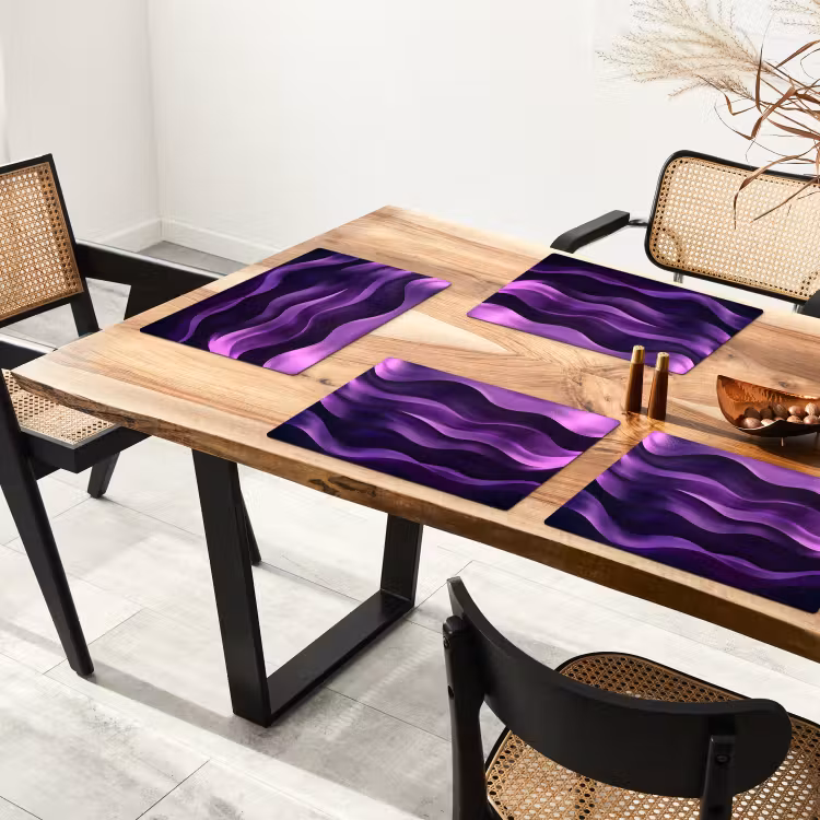Sets de table en vinyle - Vagues - Abstrait - Violet — 4
