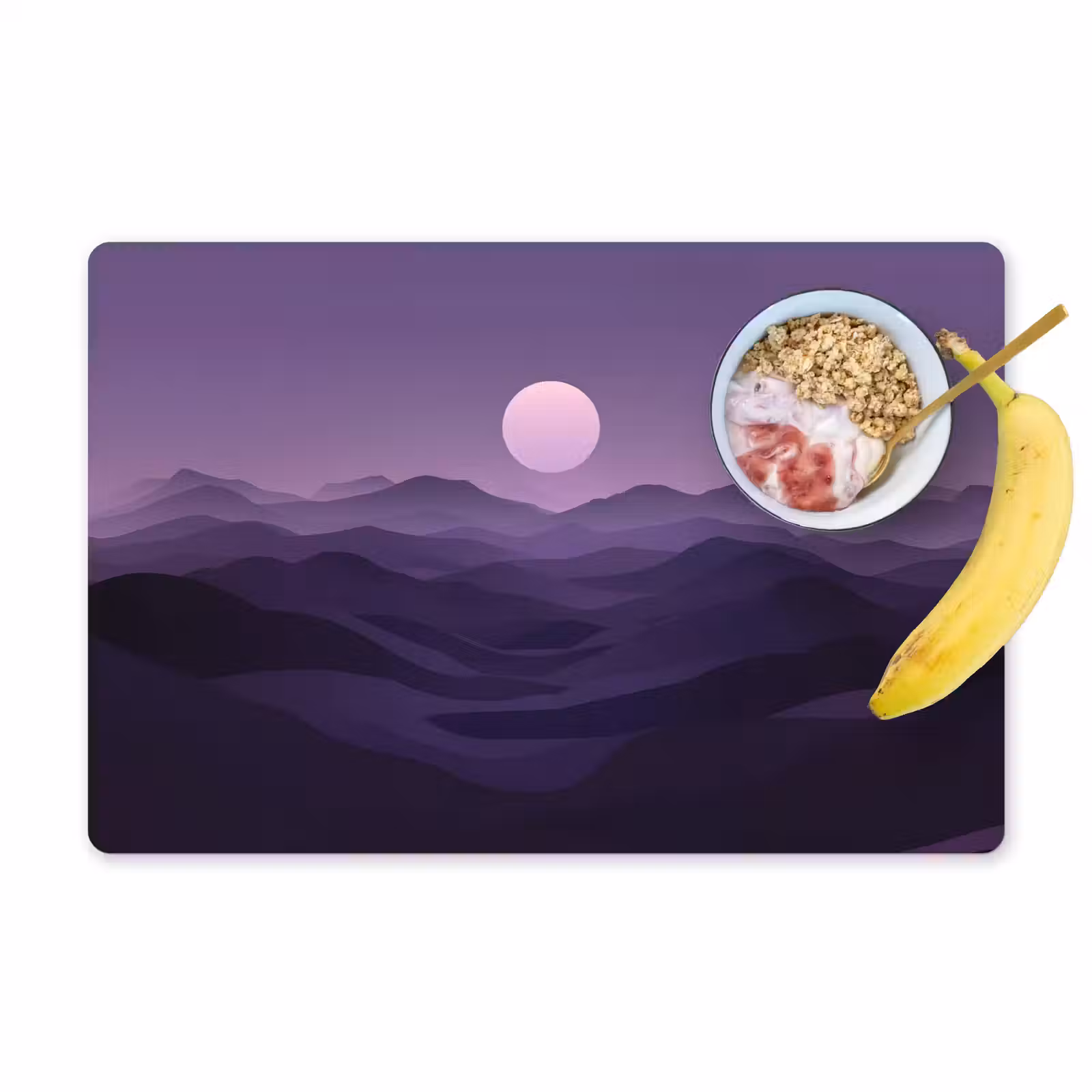 Sets de table en vinyle - Collines - Pourpre - Brouillard - Soleil — 1