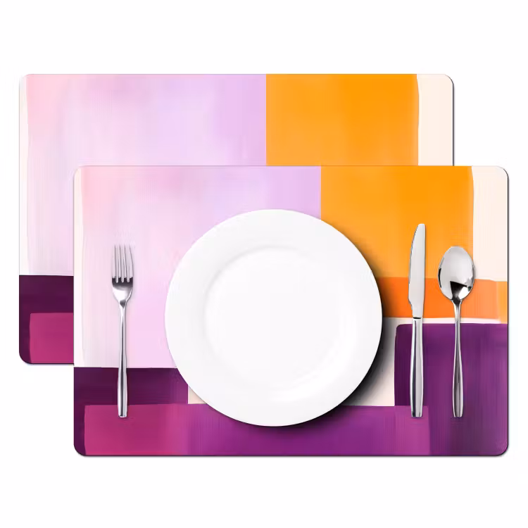 Sets de table en vinyle - Avions - Abstrait - Rectangulaire - Orange — 2