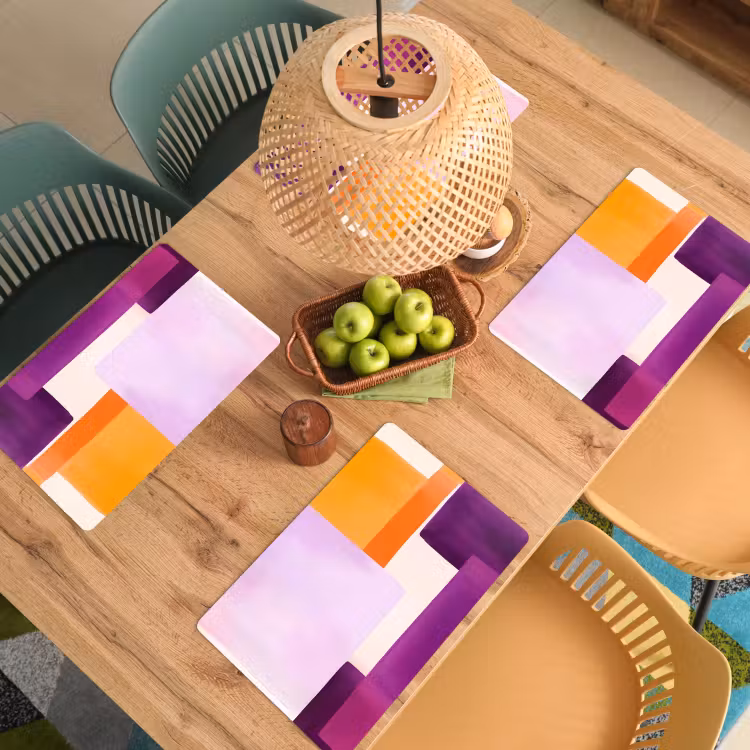 Sets de table en vinyle - Avions - Abstrait - Rectangulaire - Orange — 3