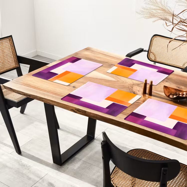 Sets de table en vinyle - Avions - Abstrait - Rectangulaire - Orange — 4