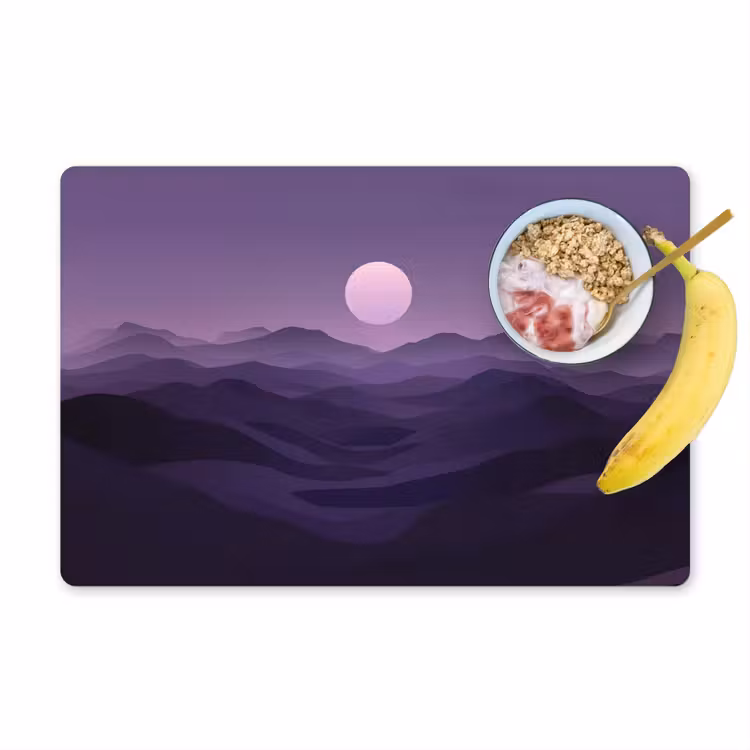 Sets de table en vinyle - Collines - Pourpre - Brouillard - Soleil — 1