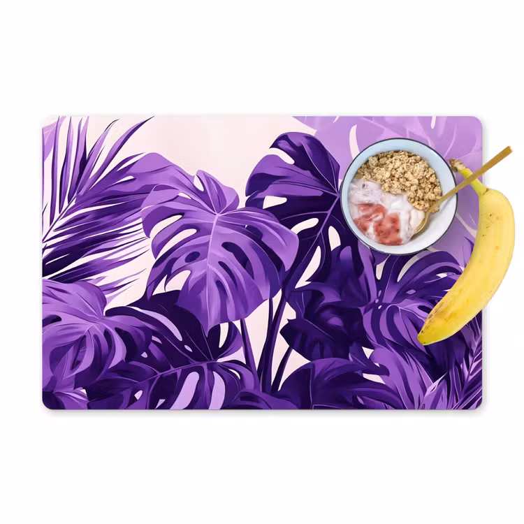 Sets de table en vinyle - Feuilles - Violet - Tropical - Abstrait — 1