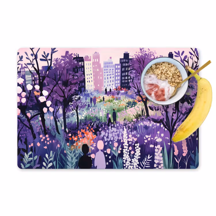 Sets de table en vinyle - Parc - Arbres - Fleurs - Bâtiments — 1