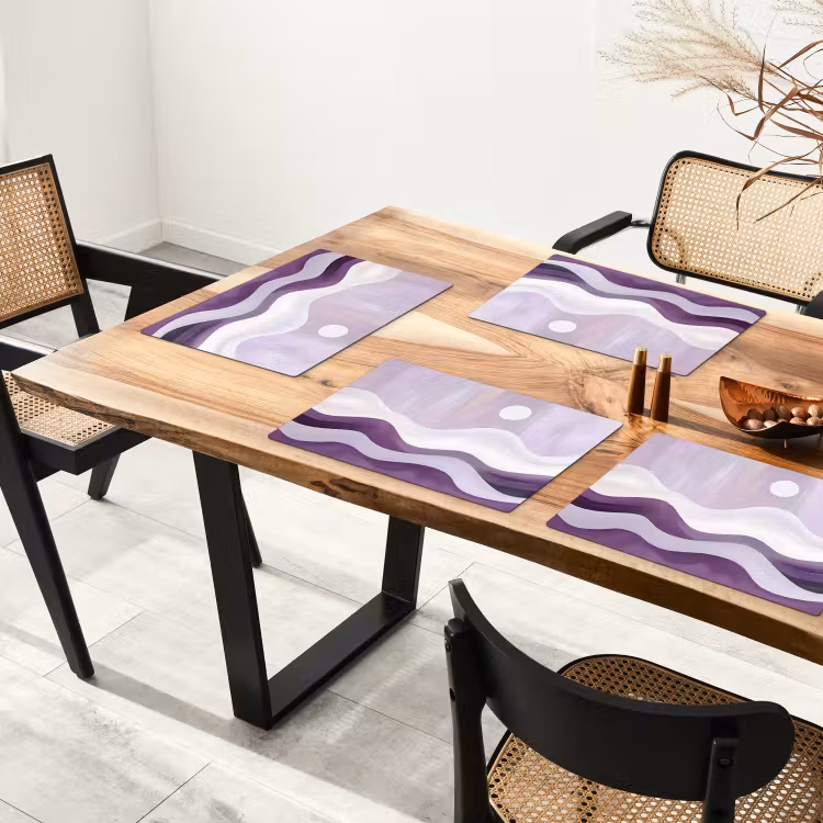 Sets de table en vinyle - Vagues - Collines - Abstrait - Violet — 4