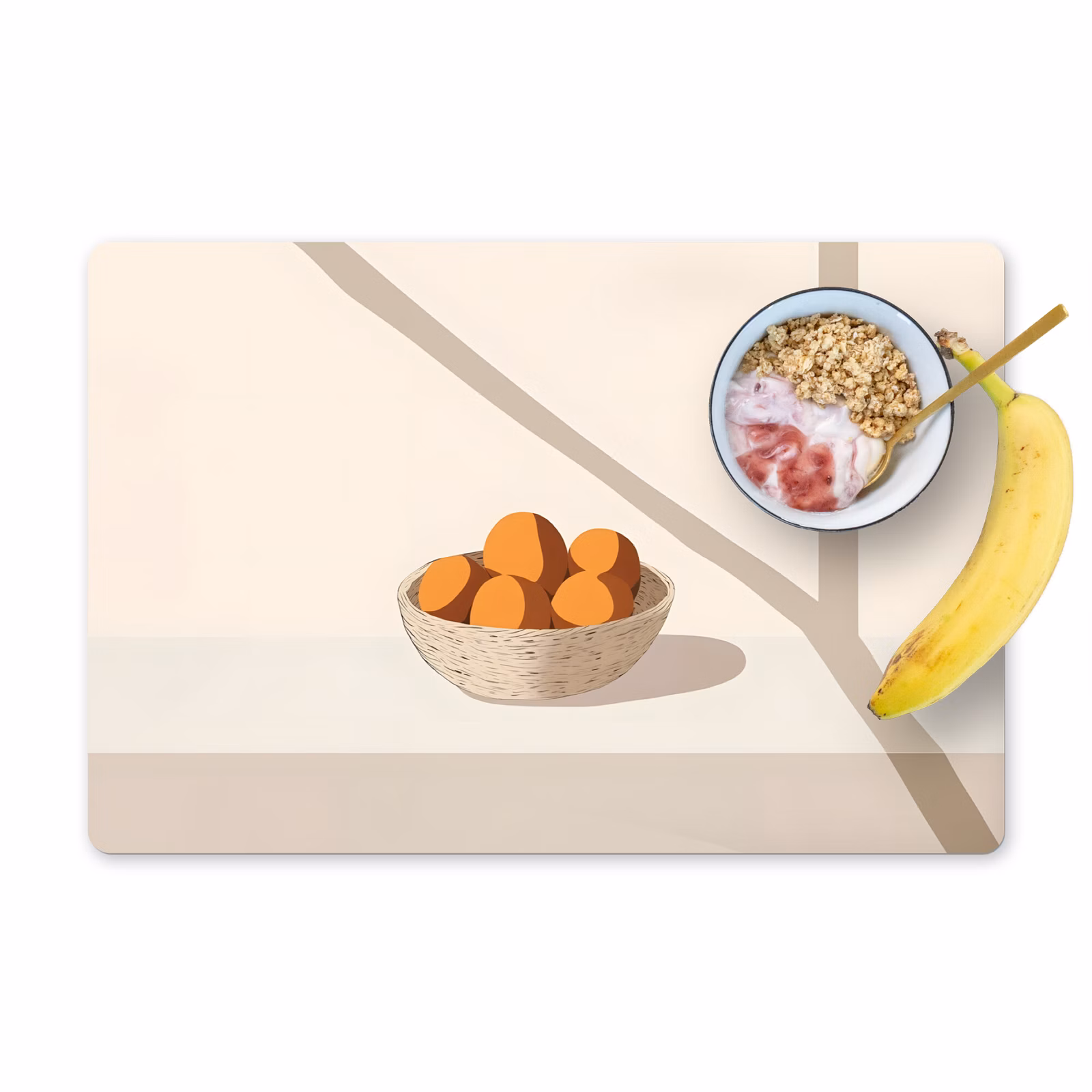 Sets de table - Panier - Fruits - Minimaliste - Orange — 1