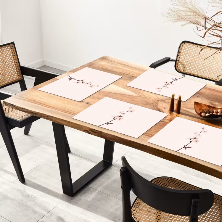 Sets de table - Minimaliste - Fleur - Branche - Rose — 4
