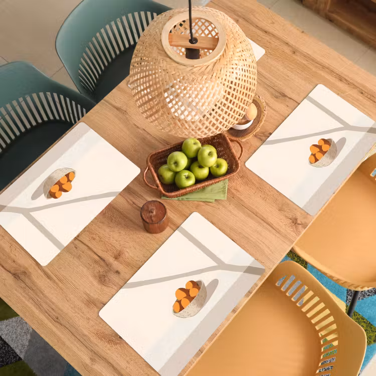 Sets de table - Panier - Fruits - Minimaliste - Orange — 3